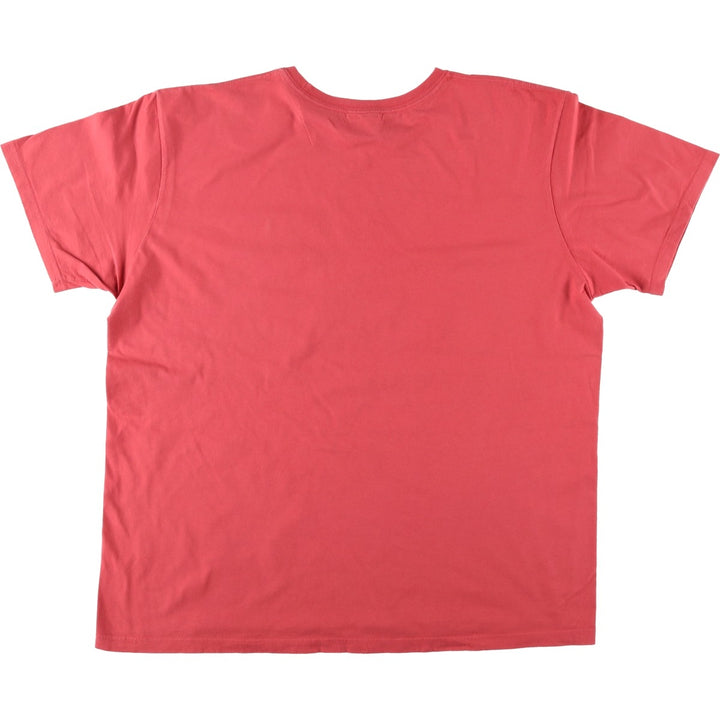 Ralph Lauren POLO by Ralph Lauren Short-Sleeve T-Shirt with One-Point Logo, Men's Size XL (approx.) cotton red type Vintage Second Hand
