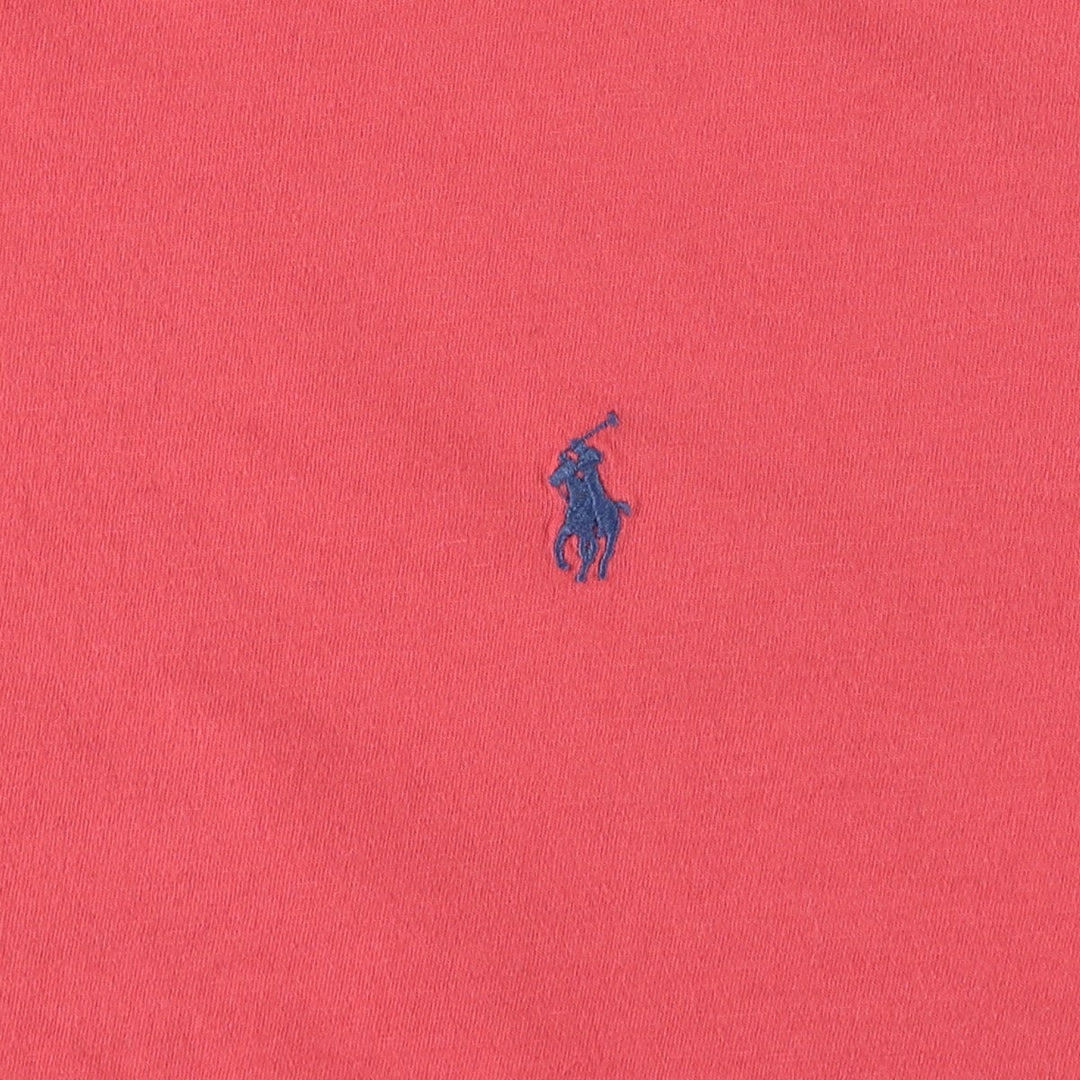 Ralph Lauren POLO by Ralph Lauren Short-Sleeve T-Shirt with One-Point Logo, Men's Size XL (approx.) cotton red type Vintage Second Hand