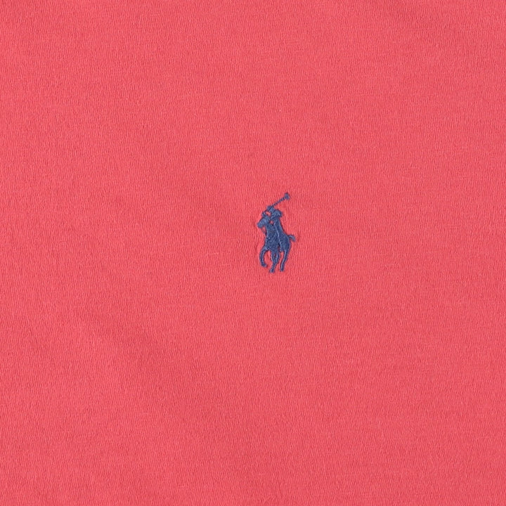 Ralph Lauren POLO by Ralph Lauren Short-Sleeve T-Shirt with One-Point Logo, Men's Size XL (approx.) cotton red type Vintage Second Hand
