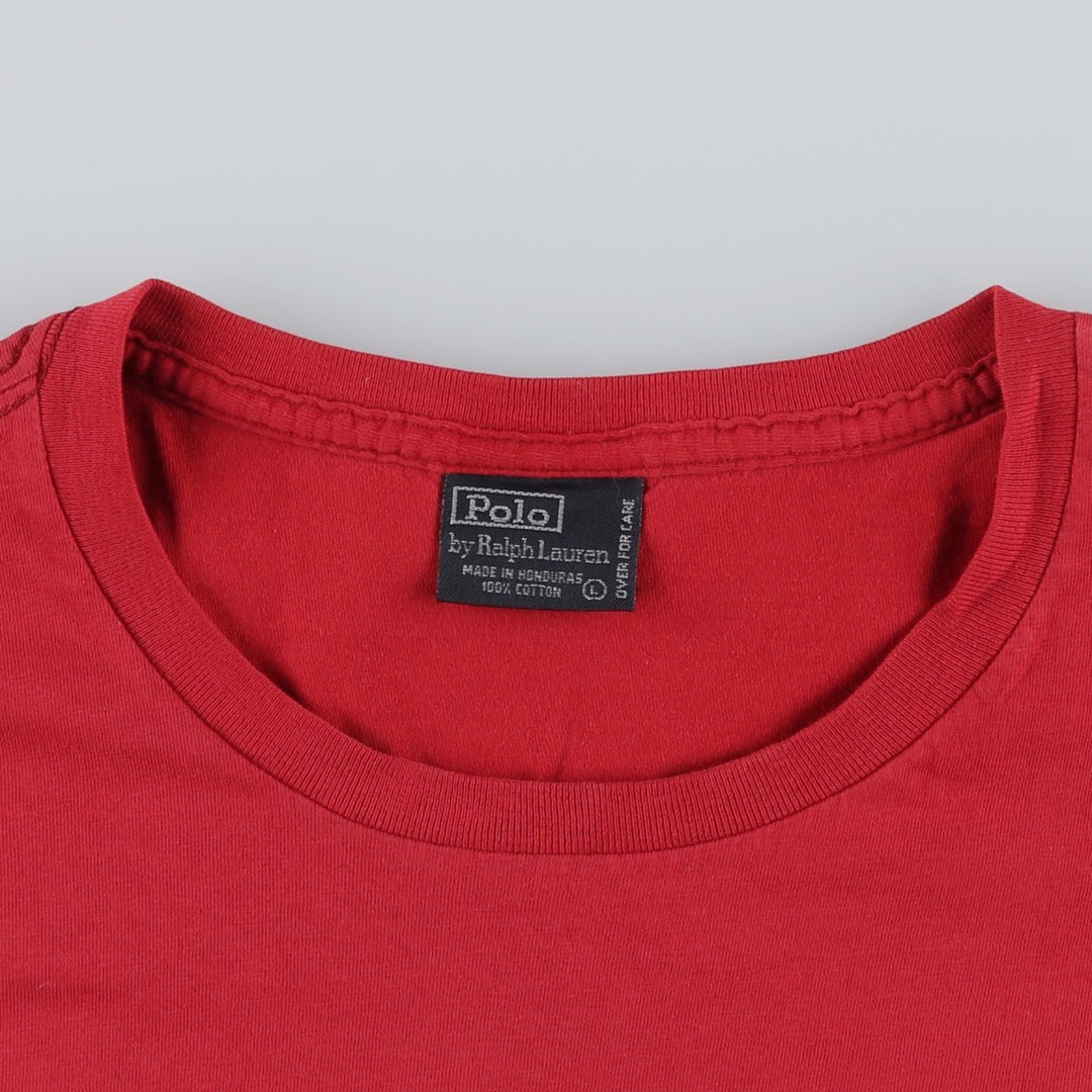 Ralph Lauren POLO by Ralph Lauren Short Sleeve One Point Logo Pocket T-Shirt Men's L cotton red type Vintage Second Hand