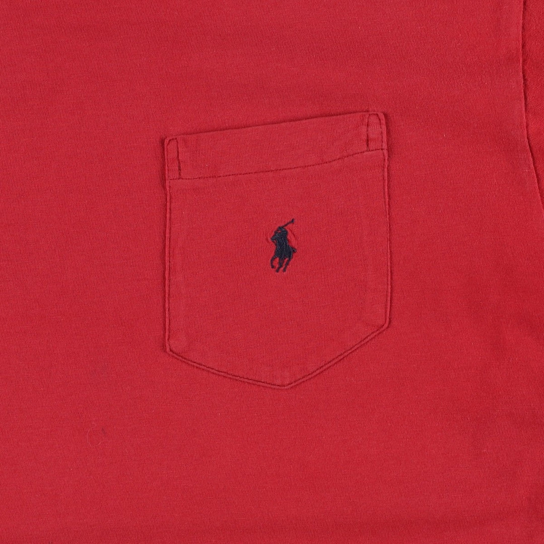 Ralph Lauren POLO by Ralph Lauren Short Sleeve One Point Logo Pocket T-Shirt Men's L cotton red type Vintage Second Hand