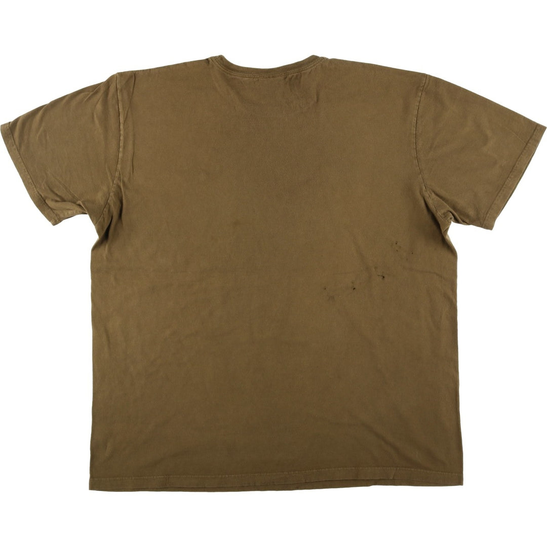 Ralph Lauren POLO by Ralph Lauren Short-Sleeve T-Shirt with One-Point Logo, Men's Size XL (approx.) cotton brown type Vintage Second Hand