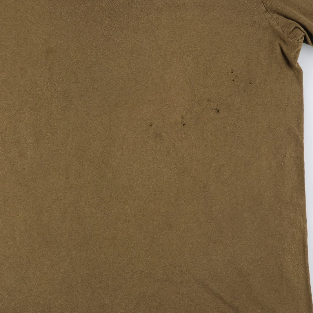 Ralph Lauren POLO by Ralph Lauren Short-Sleeve T-Shirt with One-Point Logo, Men's Size XL (approx.) cotton brown type Vintage Second Hand