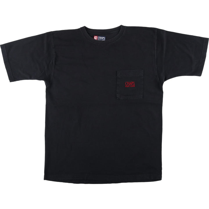 Ralph Lauren CHAPS GOLF Short-Sleeve T-Shirt with One-Point Logo Pocket, Men's Size XXL (approx.) cotton black type Vintage Second Hand