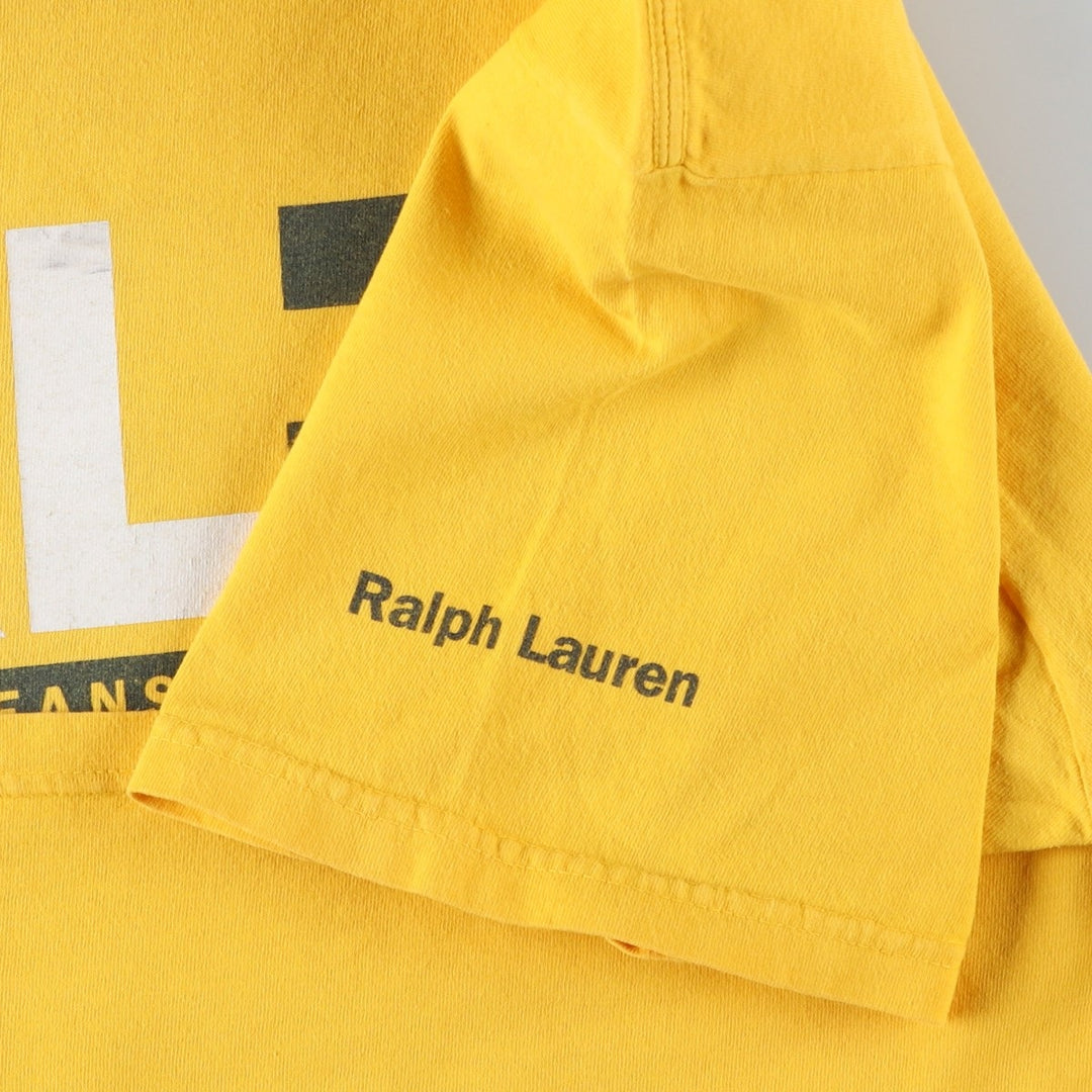 Ralph Lauren POLO JEANS COMPANY Short-Sleeve Logo T-Shirt, Men's Size L (approx.) cotton yellow type Vintage Second Hand