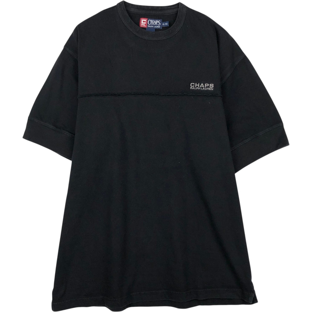 Ralph Lauren CHAPS Short-Sleeve Logo T-Shirt, Men's Size XL (approx.) cotton black type Vintage Second Hand