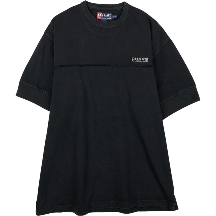 Ralph Lauren CHAPS Short-Sleeve Logo T-Shirt, Men's Size XL (approx.) cotton black type Vintage Second Hand