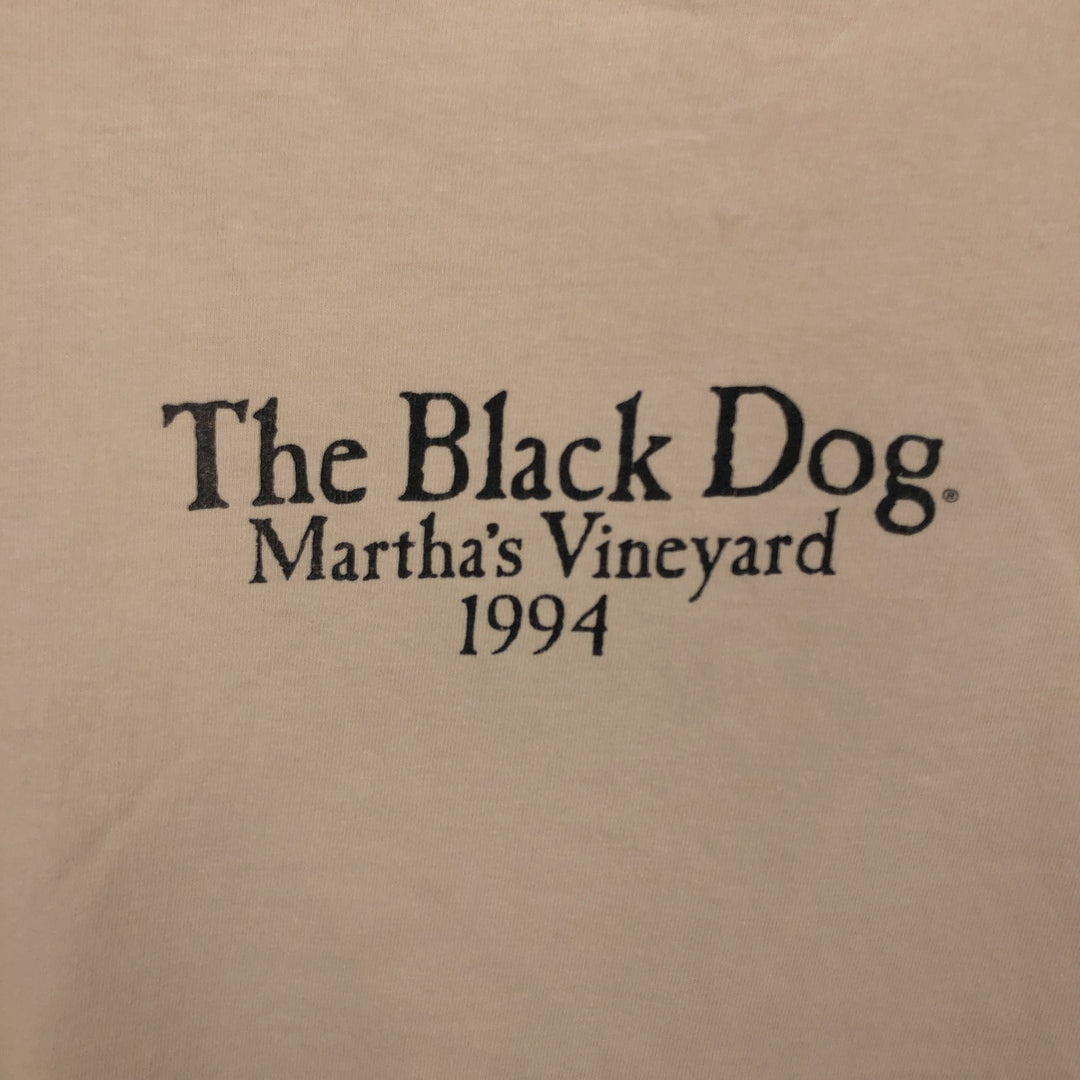 90'S Hanes BEEFY-T Dog Print Animal T-Shirt, Made in USA, Men's Size L (approx.), Vintage cotton Beige type Vintage Second Hand