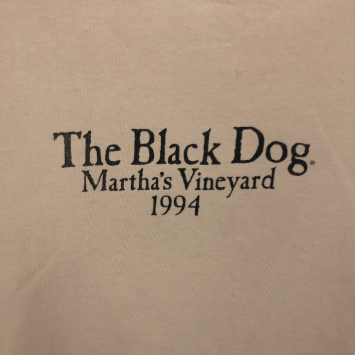 90'S Hanes BEEFY-T Dog Print Animal T-Shirt, Made in USA, Men's Size L (approx.), Vintage cotton Beige type Vintage Second Hand
