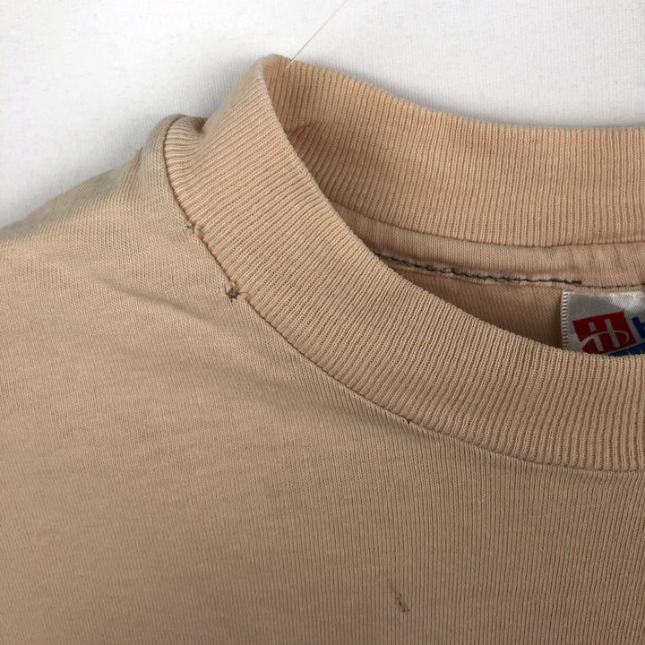 90'S Hanes BEEFY-T Dog Print Animal T-Shirt, Made in USA, Men's Size L (approx.), Vintage cotton Beige type Vintage Second Hand