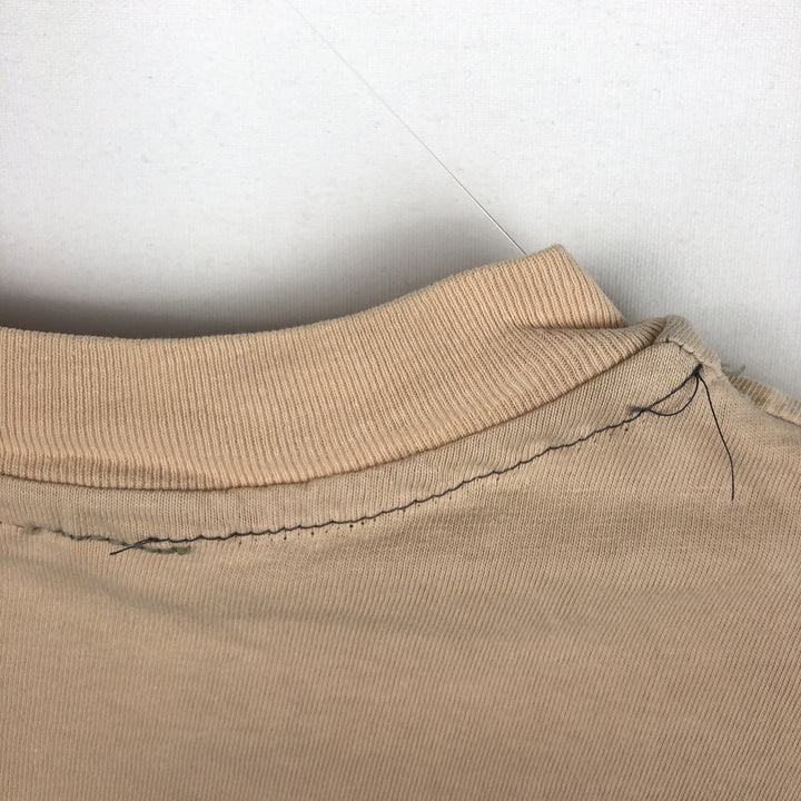 90'S Hanes BEEFY-T Dog Print Animal T-Shirt, Made in USA, Men's Size L (approx.), Vintage cotton Beige type Vintage Second Hand