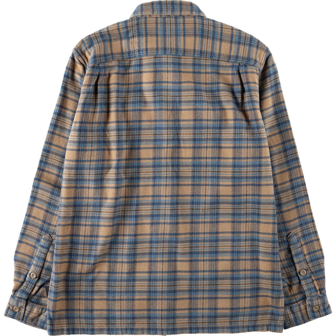 Patagonia Long-Sleeve Flannel Check Shirt, Men's Size M (approx.) unclear beige type brown Vintage Second Hand