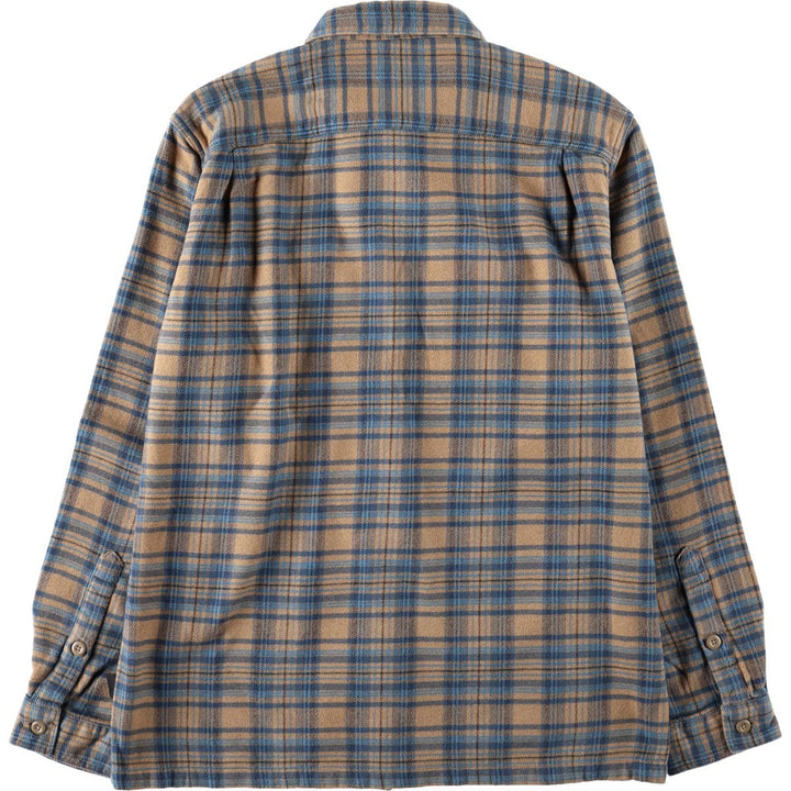 Patagonia Long-Sleeve Flannel Check Shirt, Men's Size M (approx.) unclear beige type brown Vintage Second Hand