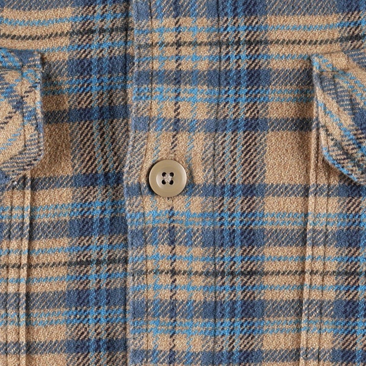 Patagonia Long-Sleeve Flannel Check Shirt, Men's Size M (approx.) unclear beige type brown Vintage Second Hand