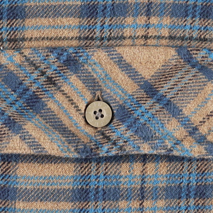 Patagonia Long-Sleeve Flannel Check Shirt, Men's Size M (approx.) unclear beige type brown Vintage Second Hand