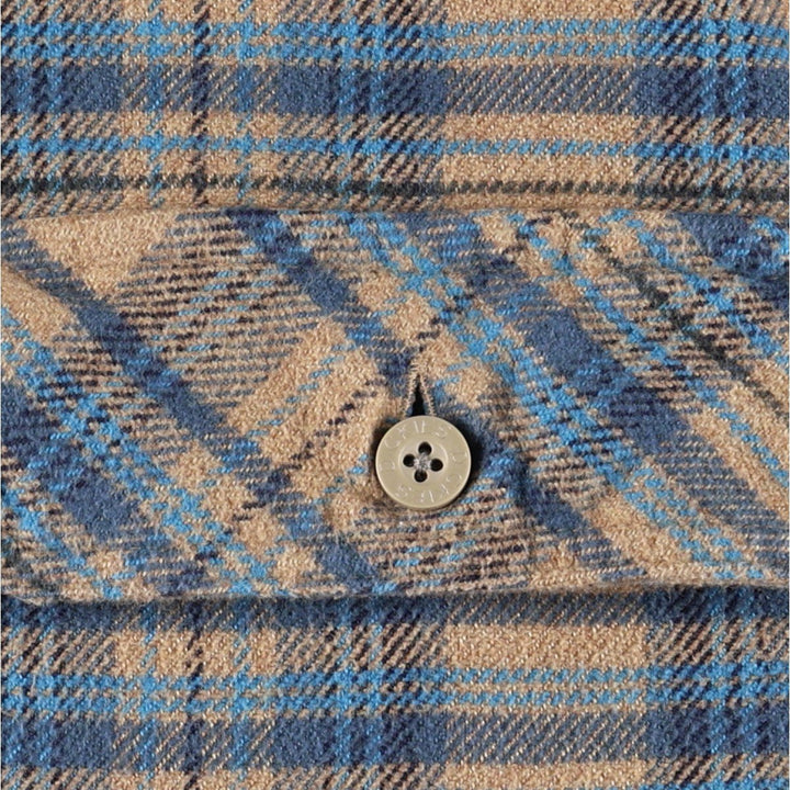 Patagonia Long-Sleeve Flannel Check Shirt, Men's Size M (approx.) unclear beige type brown Vintage Second Hand