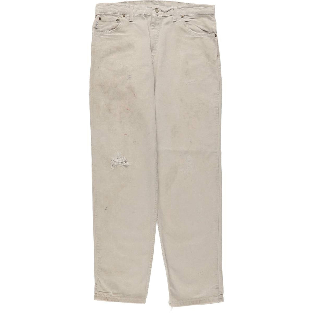 Carhartt Duck Work Pants, Made in USA, Men's Size W36 (approx.) cotton Beige type Vintage Second Hand