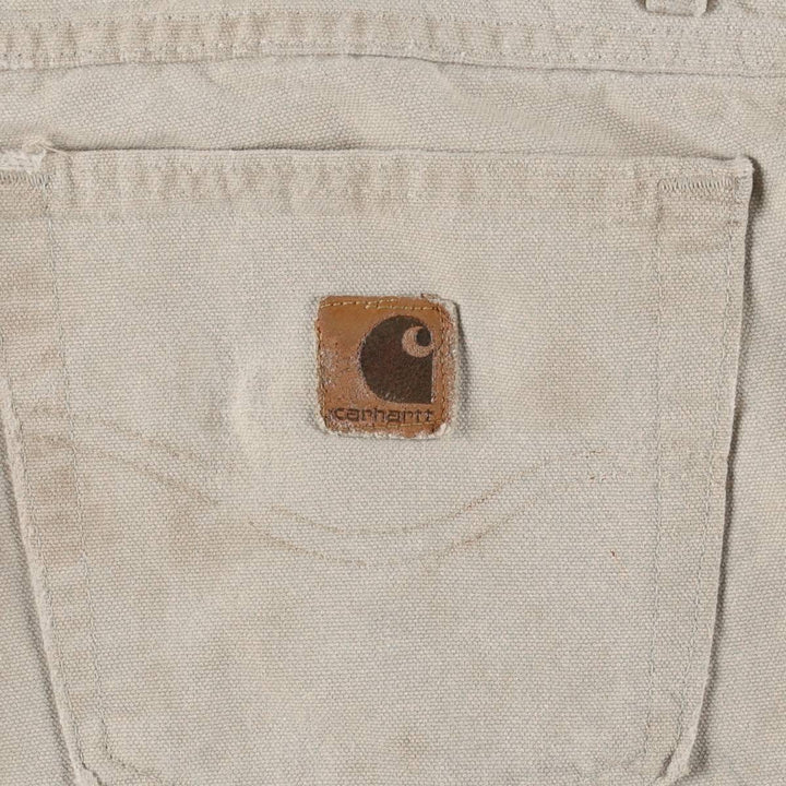 Carhartt Duck Work Pants, Made in USA, Men's Size W36 (approx.) cotton Beige type Vintage Second Hand
