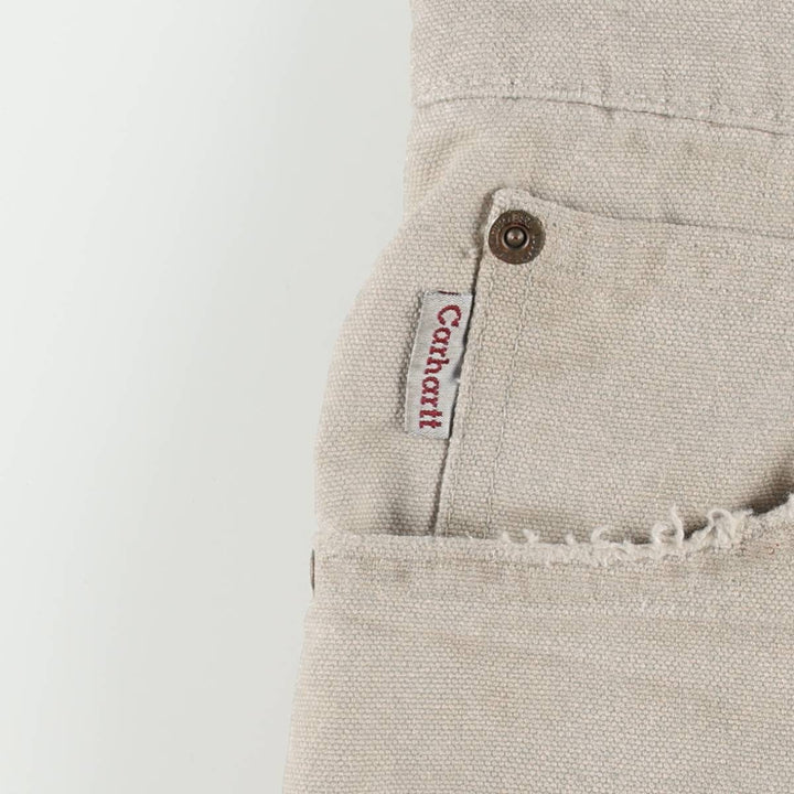Carhartt Duck Work Pants, Made in USA, Men's Size W36 (approx.) cotton Beige type Vintage Second Hand