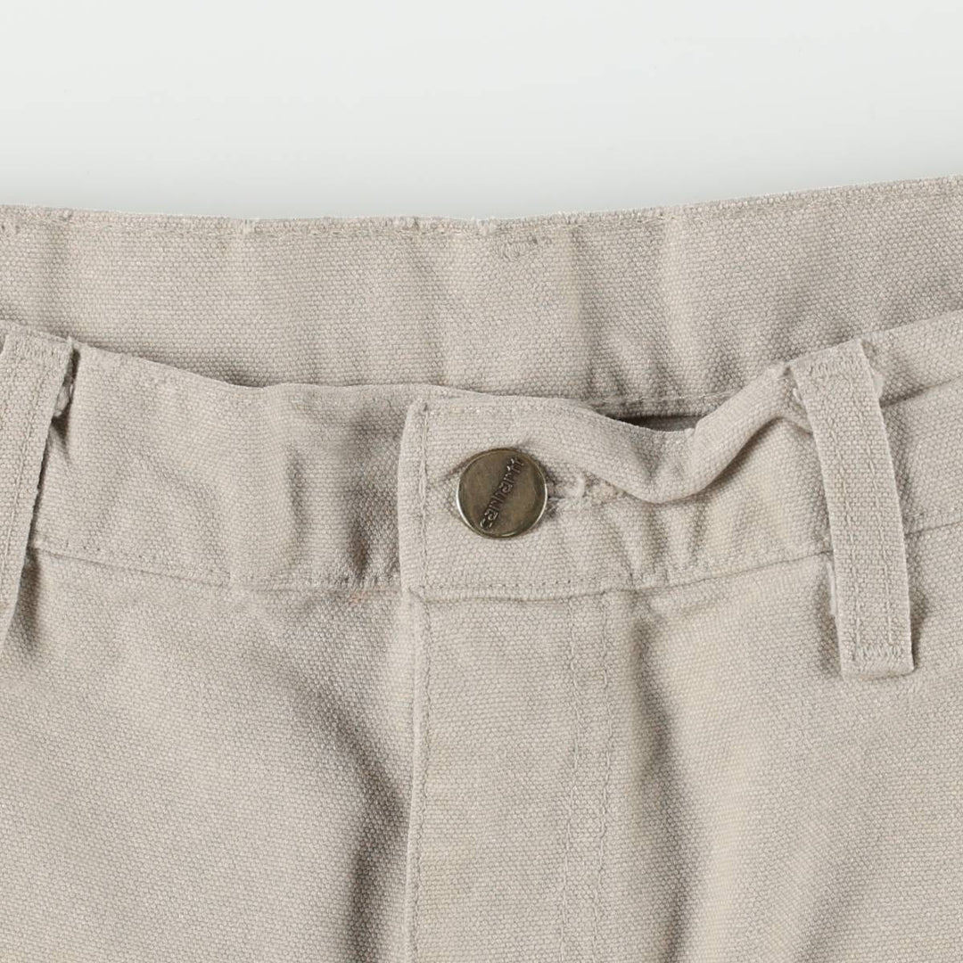 Carhartt Duck Work Pants, Made in USA, Men's Size W36 (approx.) cotton Beige type Vintage Second Hand