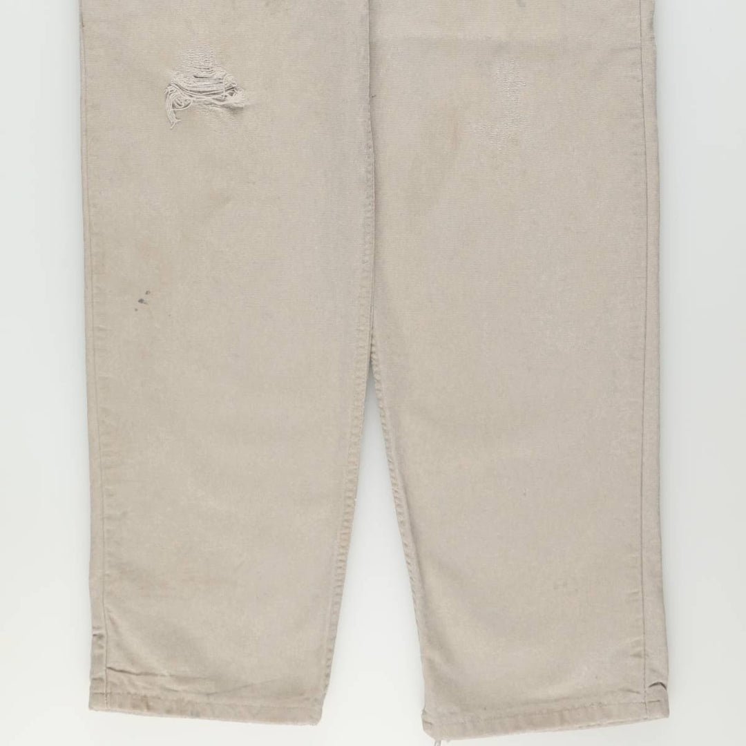 Carhartt Duck Work Pants, Made in USA, Men's Size W36 (approx.) cotton Beige type Vintage Second Hand