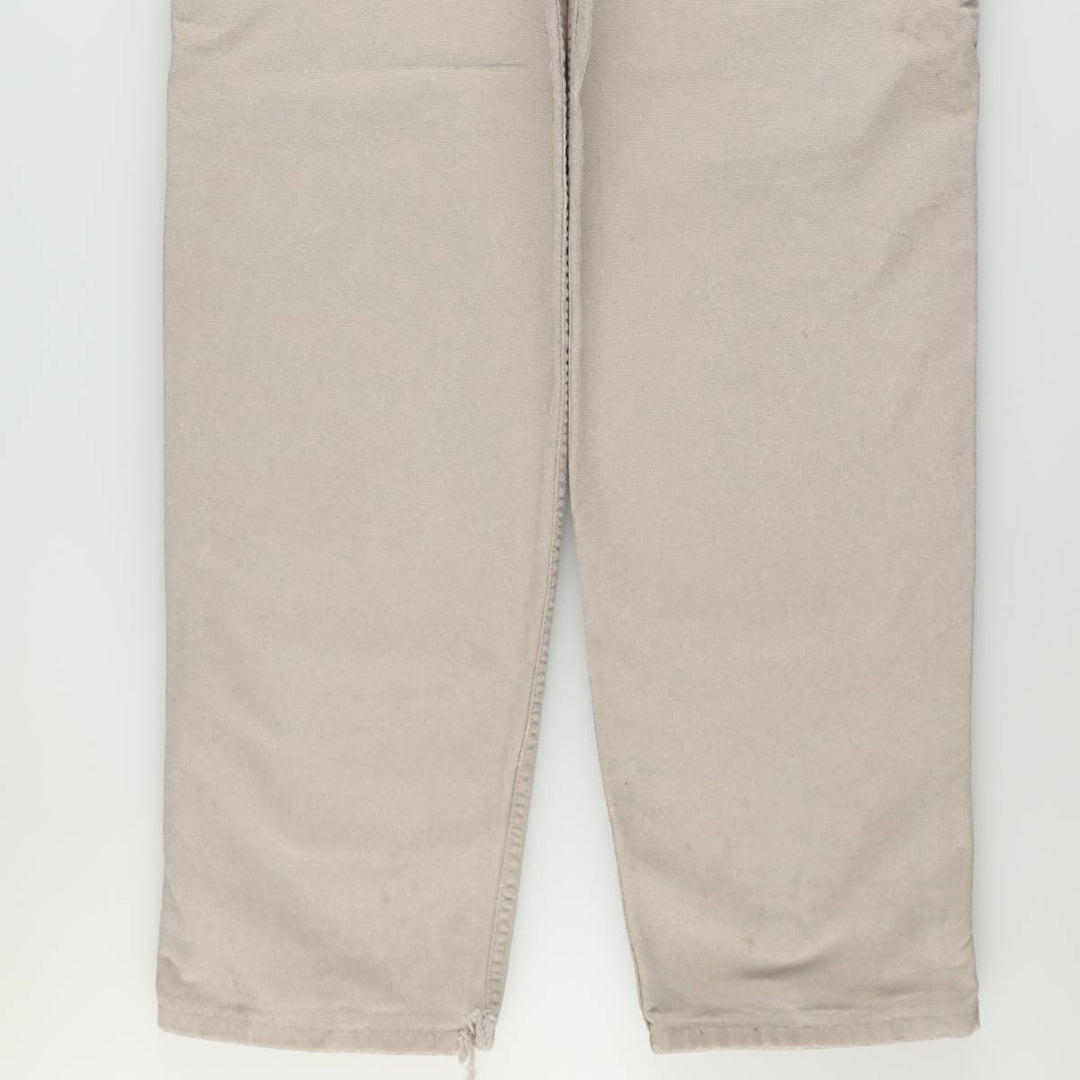 Carhartt Duck Work Pants, Made in USA, Men's Size W36 (approx.) cotton Beige type Vintage Second Hand