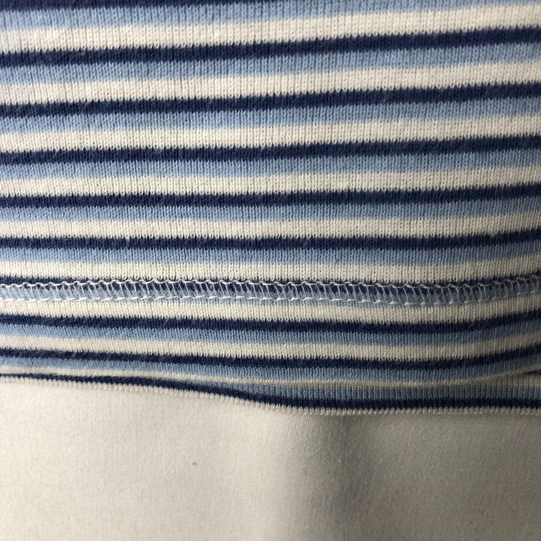 Ralph Lauren LAUREN Striped Pattern 3/4 Sleeve V-Neck Long T-Shirt (Women's Size L) cotton white type Vintage Second Hand