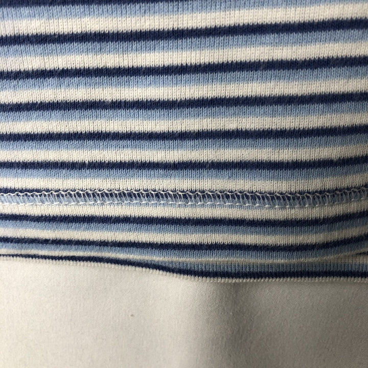 Ralph Lauren LAUREN Striped Pattern 3/4 Sleeve V-Neck Long T-Shirt (Women's Size L) cotton white type Vintage Second Hand