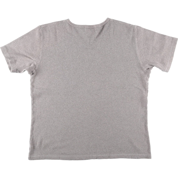 Ralph Lauren POLO SPORT Ribbed Short-Sleeve V-Neck T-Shirt, Men's Size XXL (approx.) cotton gray type Vintage Second Hand