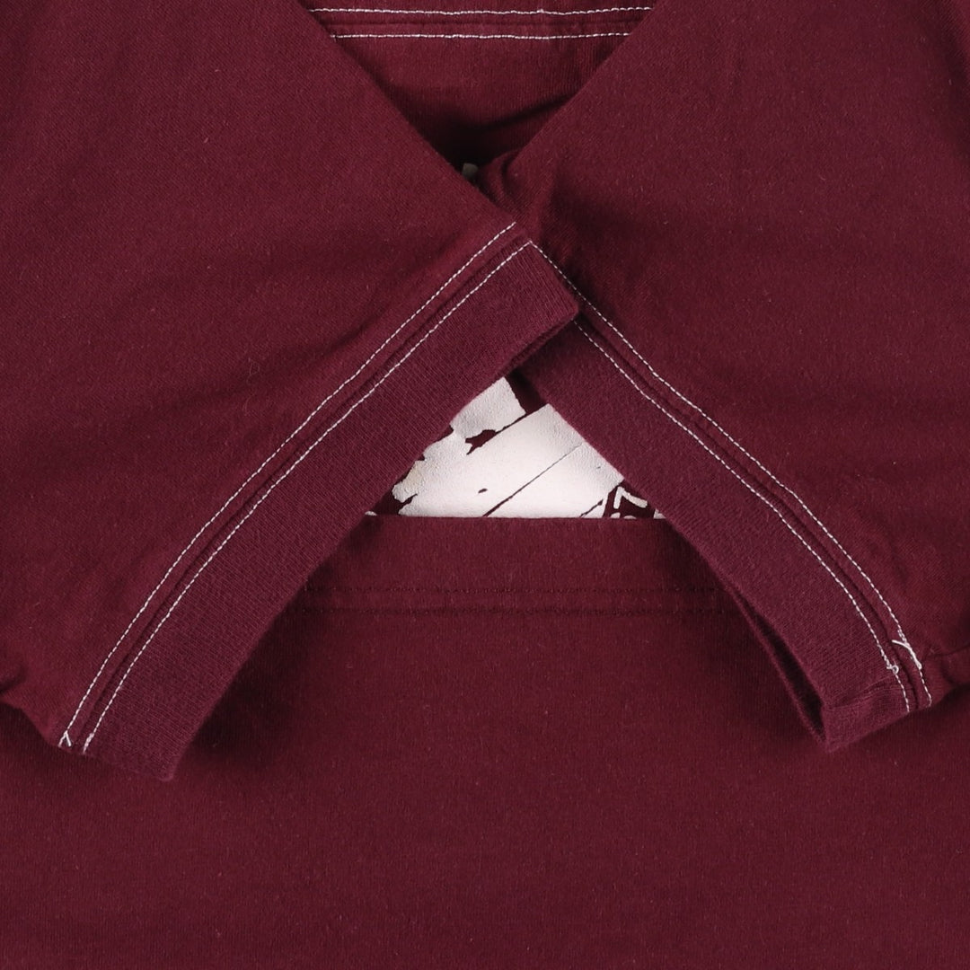Ralph Lauren POLO JEANS COMPANY Short-Sleeve Logo T-Shirt, Made in USA, Men's Size M (approx.) cotton burgundy type Vintage Second Hand