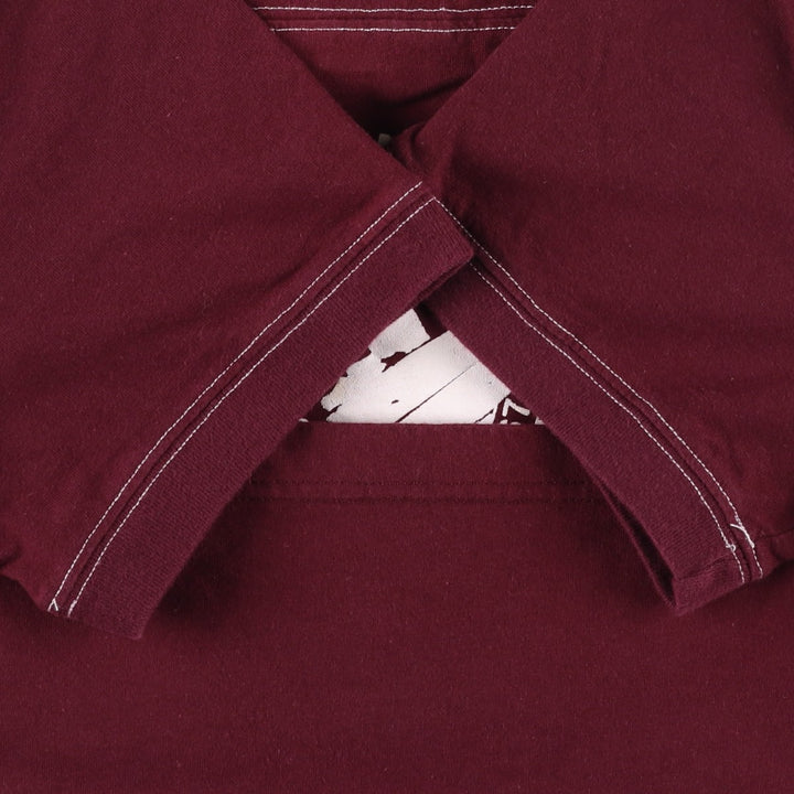 Ralph Lauren POLO JEANS COMPANY Short-Sleeve Logo T-Shirt, Made in USA, Men's Size M (approx.) cotton burgundy type Vintage Second Hand