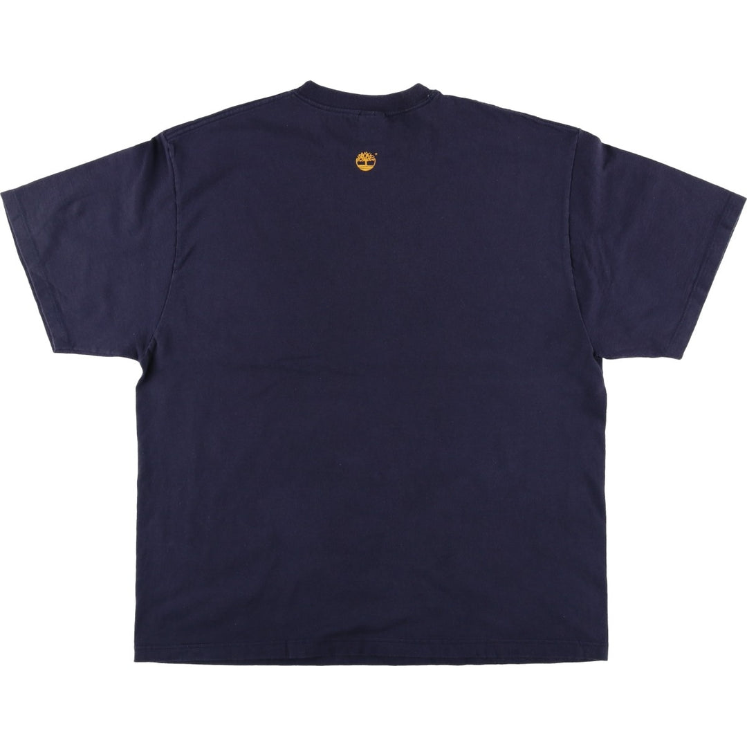 90'S Timberland Short-Sleeve Logo T-Shirt, Made in USA, Men's XL (approx.), Vintage cotton navy blue type Vintage Second Hand