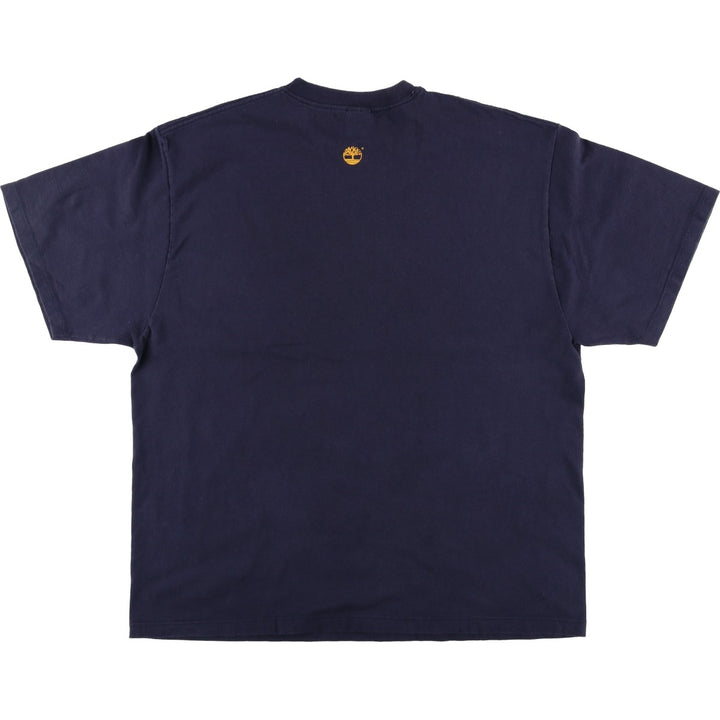 90'S Timberland Short-Sleeve Logo T-Shirt, Made in USA, Men's XL (approx.), Vintage cotton navy blue type Vintage Second Hand