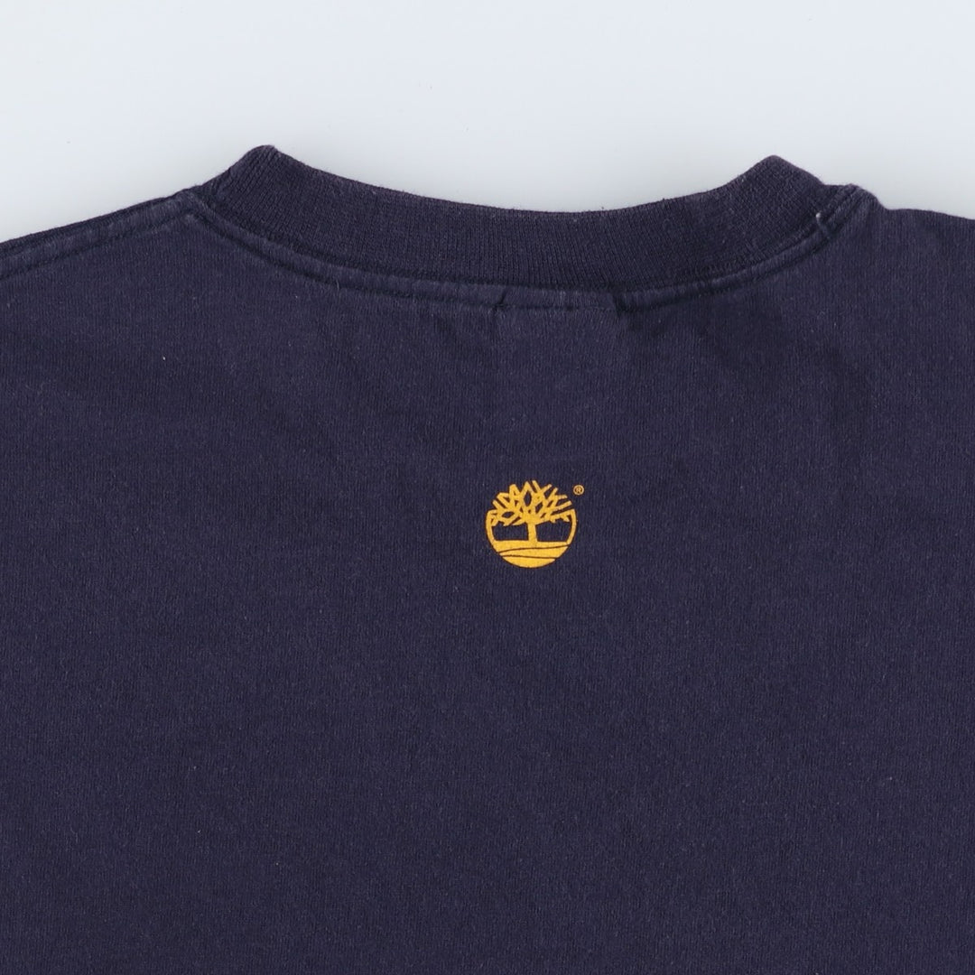 90'S Timberland Short-Sleeve Logo T-Shirt, Made in USA, Men's XL (approx.), Vintage cotton navy blue type Vintage Second Hand