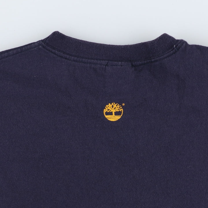 90'S Timberland Short-Sleeve Logo T-Shirt, Made in USA, Men's XL (approx.), Vintage cotton navy blue type Vintage Second Hand