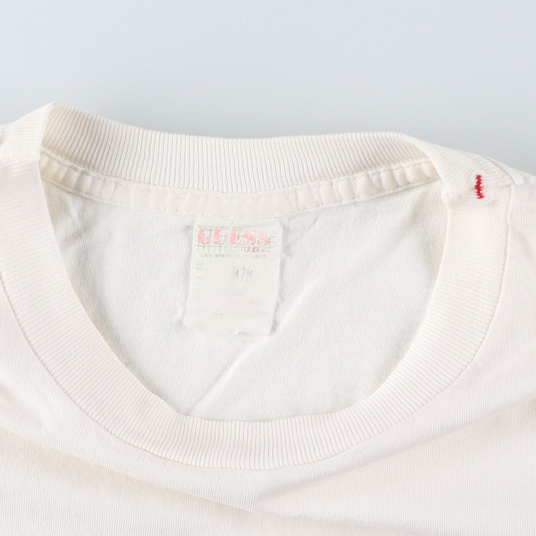 Guess Short-Sleeve Printed T-Shirt, Men's Size M (approx.) unclear white type Vintage Second Hand