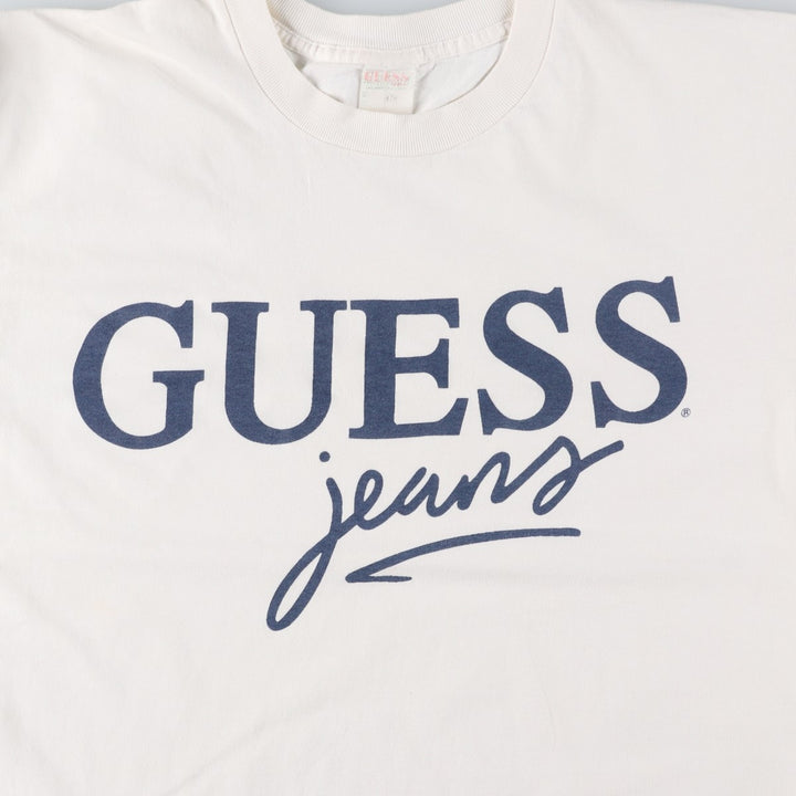 Guess Short-Sleeve Printed T-Shirt, Men's Size M (approx.) unclear white type Vintage Second Hand