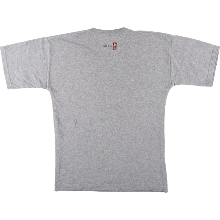 2000'S Levi's Print T-Shirt, Made in USA, Men's Size L (approx.) cotton gray type Vintage Second Hand