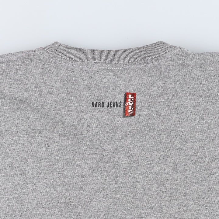 2000'S Levi's Print T-Shirt, Made in USA, Men's Size L (approx.) cotton gray type Vintage Second Hand