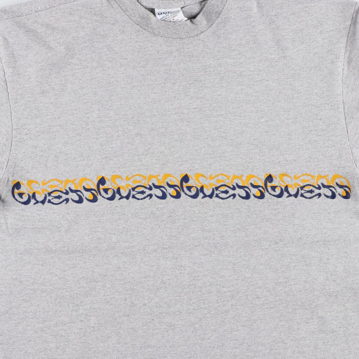 90'S Guess AMERICAN TRADITIONAL Short-Sleeve Printed T-Shirt, Men's Size M (approx.), Vintage cotton gray type Vintage Second Hand