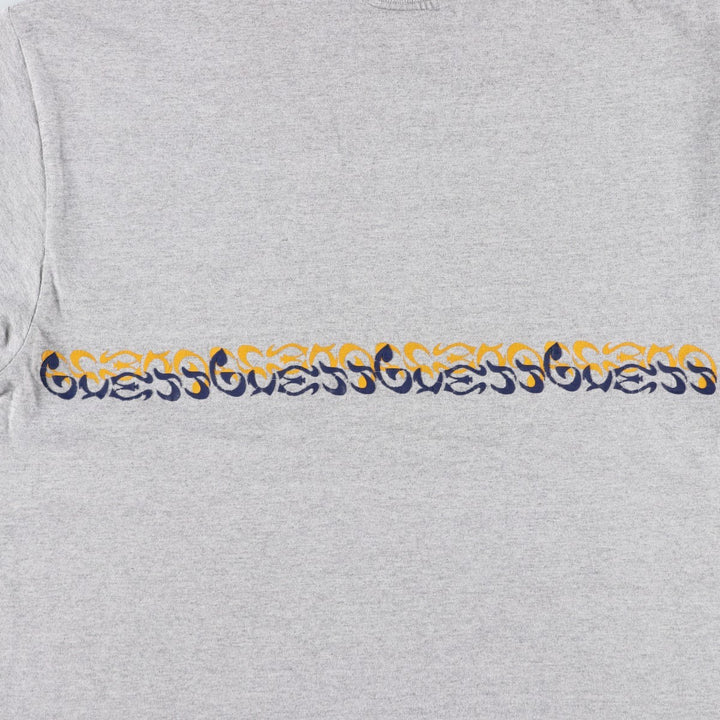 90'S Guess AMERICAN TRADITIONAL Short-Sleeve Printed T-Shirt, Men's Size M (approx.), Vintage cotton gray type Vintage Second Hand