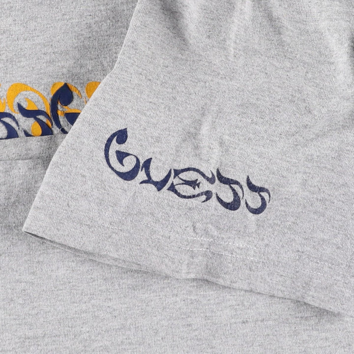 90'S Guess AMERICAN TRADITIONAL Short-Sleeve Printed T-Shirt, Men's Size M (approx.), Vintage cotton gray type Vintage Second Hand
