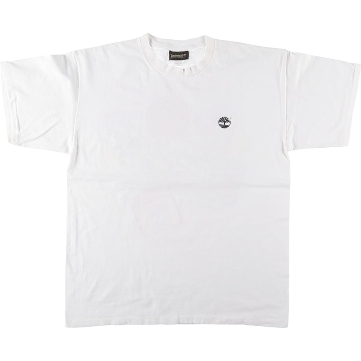Timberland Short-Sleeve Printed T-Shirt, Made in USA, Men's Size L (approx.) cotton white type Vintage Second Hand