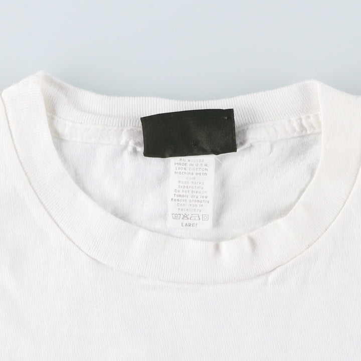 Timberland Short-Sleeve Printed T-Shirt, Made in USA, Men's Size L (approx.) cotton white type Vintage Second Hand