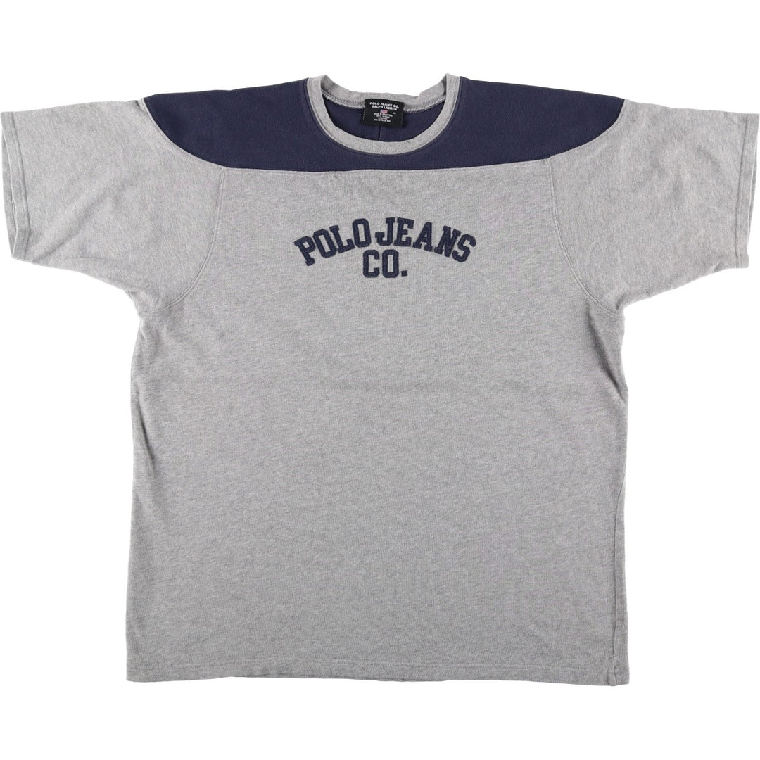 Ralph Lauren POLO JEANS COMPANY Short Sleeve Logo T-Shirt Men's XL cotton gray type Vintage Second Hand