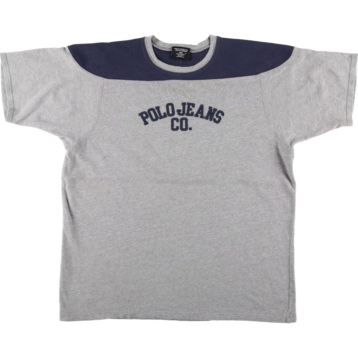 Ralph Lauren POLO JEANS COMPANY Short Sleeve Logo T-Shirt Men's XL cotton gray type Vintage Second Hand