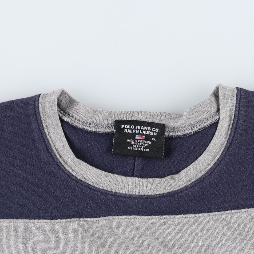 Ralph Lauren POLO JEANS COMPANY Short Sleeve Logo T-Shirt Men's XL cotton gray type Vintage Second Hand