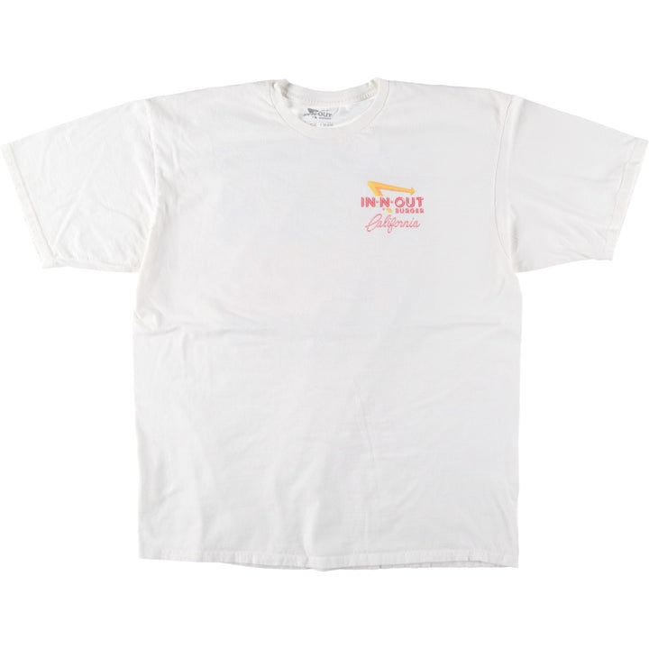 IN-N-OUT BURGER In-and-Out Burger Advertising T-shirt Men's XL size cotton white type Vintage Second Hand