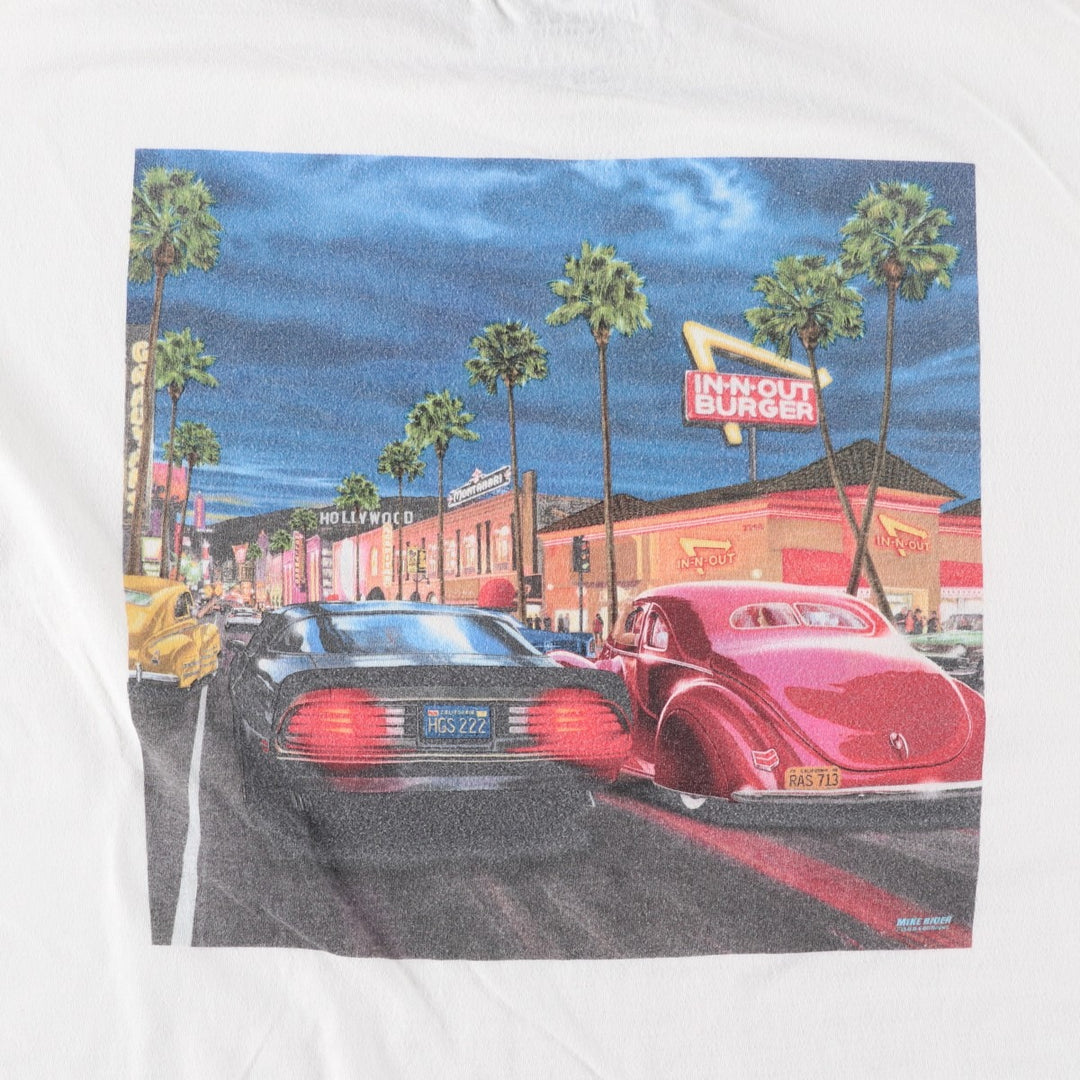IN-N-OUT BURGER In-and-Out Burger Advertising T-shirt Men's XL size cotton white type Vintage Second Hand