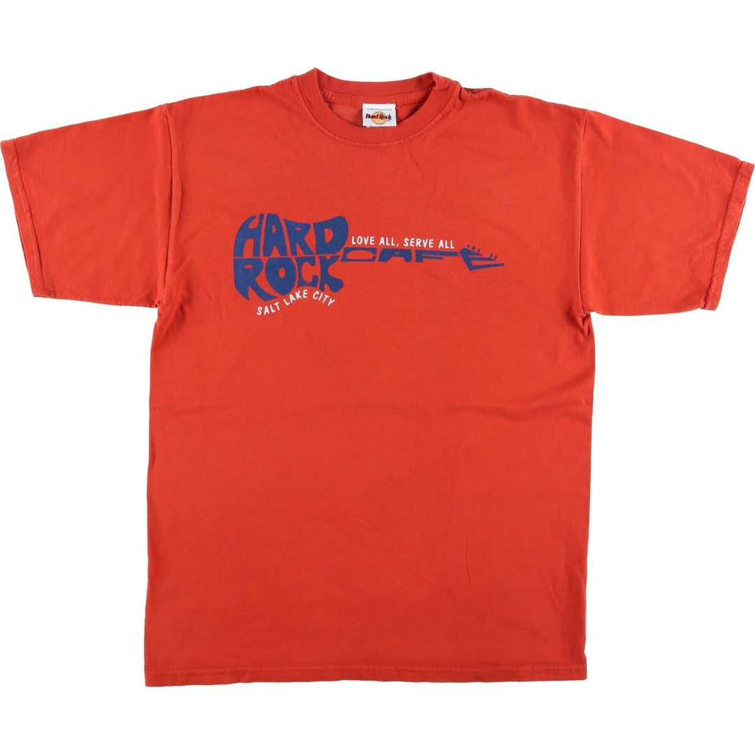 HARD ROCK CAFE Hard Rock Cafe Advertising T-shirt Men's M size cotton orange type Vintage Second Hand